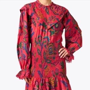 Farm Rio Pinkish Red Print Mini Dress. XS.